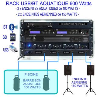 Rack Aquatique MP3/BT -  600  WATTS